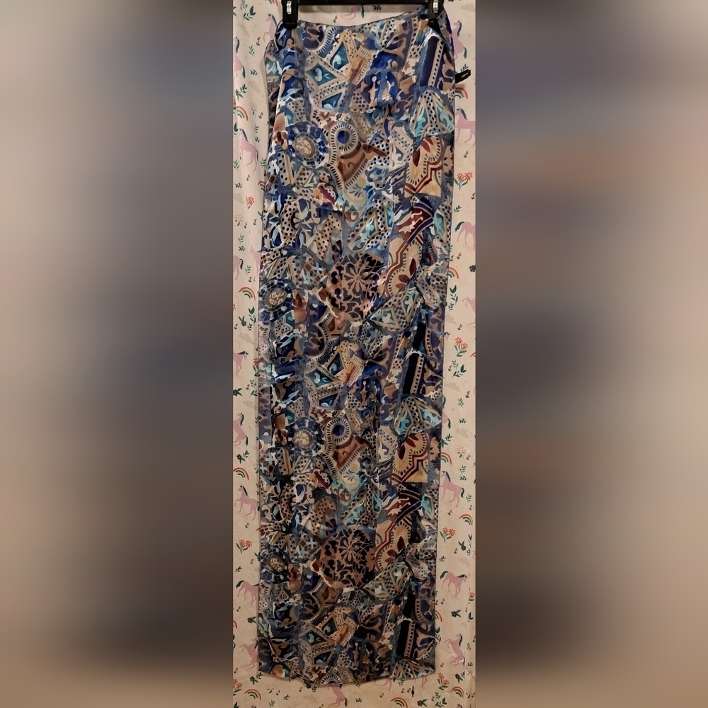 NWOT Vintage Brochier Soieries Paisley Silk  Neutral Boho Casual Prep Scarf Wrap - Picture 5 of 9